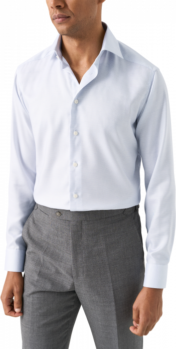 Eton - Lyseblå Contemporary Semi Solid Herreskjorte - Lyseblå