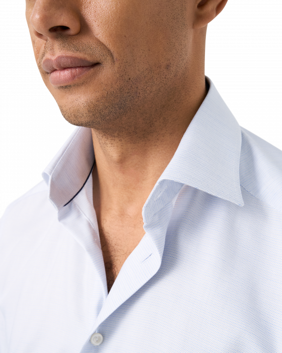 Eton - Lysebl&aring; Contemporary Semi Solid Herreskjorte - Lysebl&aring;