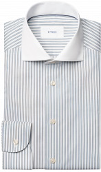 Lyseblå White Collar Stribet Slim fit Skjorte