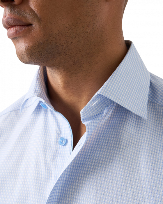 Eton - Lysebl&aring; Ternet Dobby Skjorte Contemporary Fit - Lysebl&aring;