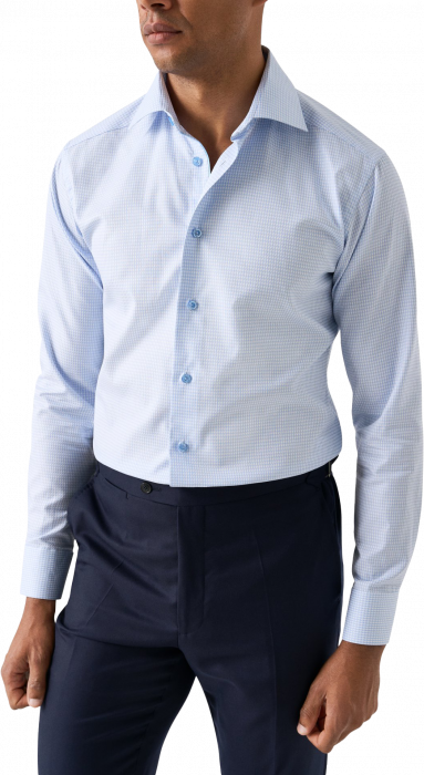 Eton - Lysebl&aring; Ternet Dobby Skjorte Contemporary Fit - Lysebl&aring;