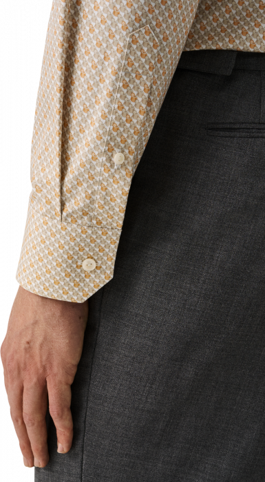 Eton - Orange Signature Slim Fit Skjorte Med Drink-Motiv - Orange