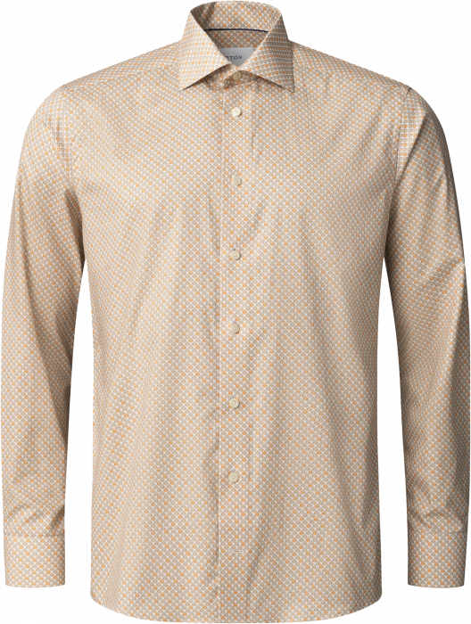Eton - Orange Signature Slim Fit Skjorte Med Drink-Motiv - Orange