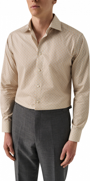 Eton - Orange Signature Slim Fit Skjorte Med Drink-Motiv - Orange
