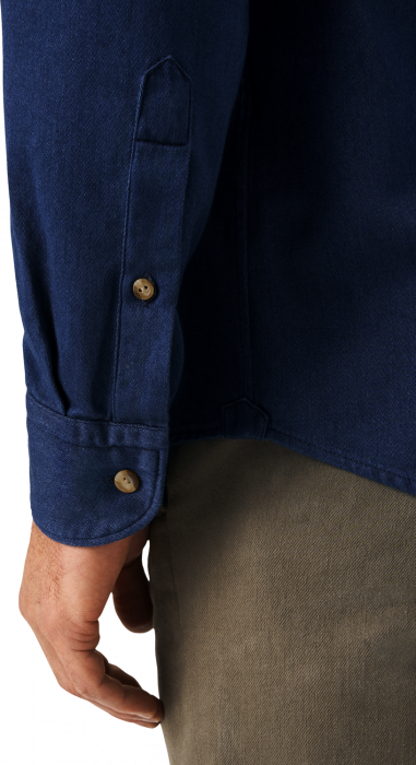 Eton - Navy Satin Indigo Skjorte - Navy