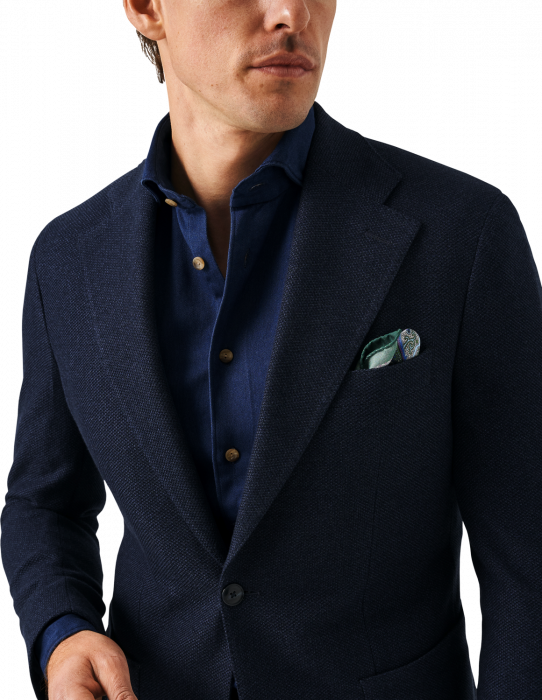 Eton - Navy Satin Indigo Skjorte - Navy