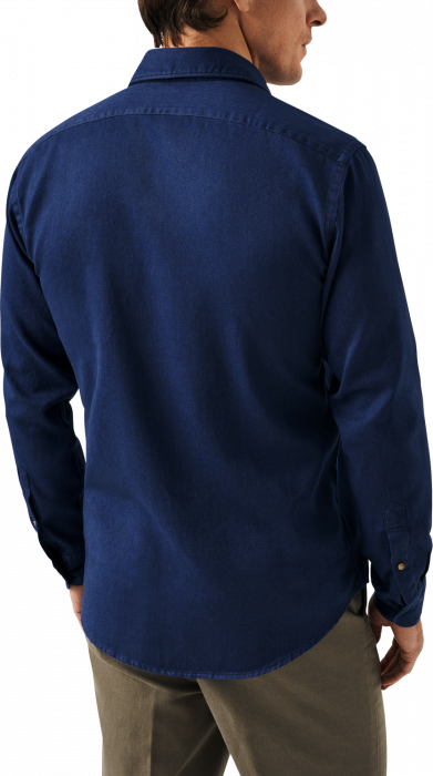 Eton - Navy Satin Indigo Skjorte - Navy