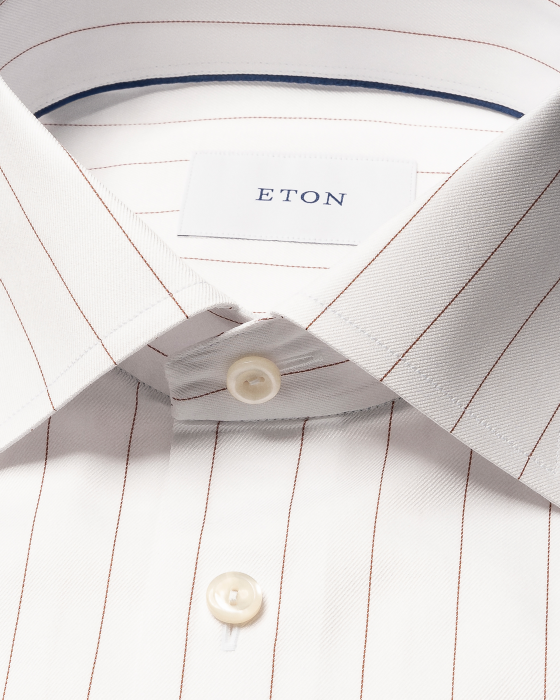 Eton - Pin Striped Business Skjorte Contemporary Fit - Hvid
