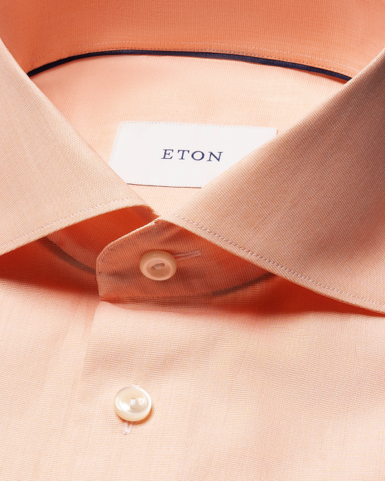 Eton - Orange End On End Poplin Slim Fit Skjorte - Orange