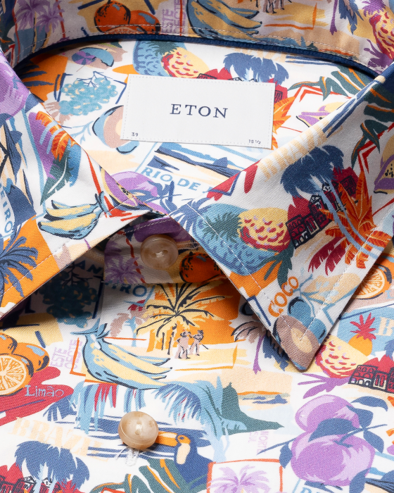 Eton - Rio-Inspireret Poplin Skjorte - Orange