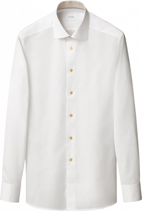 Eton - Hvid Contemporary Fit Skjorte Med Blomsterdetaljer - Hvid