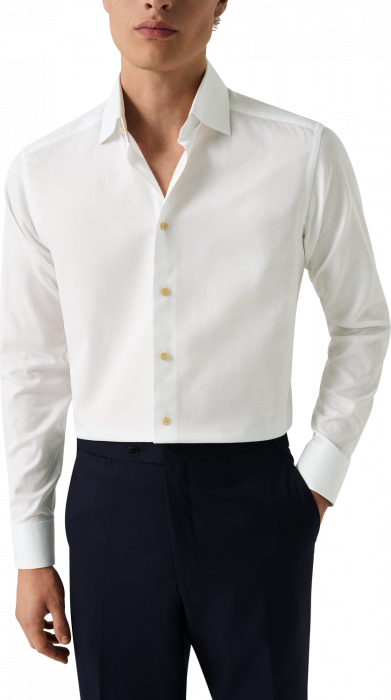 Eton - Hvid Contemporary Fit Skjorte Med Blomsterdetaljer - Hvid