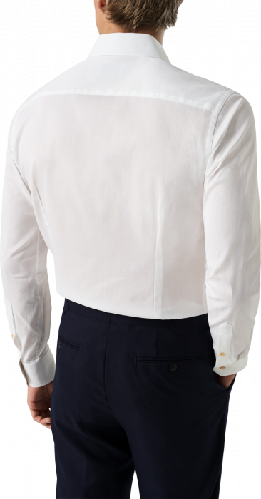 Eton - Hvid Contemporary Fit Skjorte Med Blomsterdetaljer - Hvid