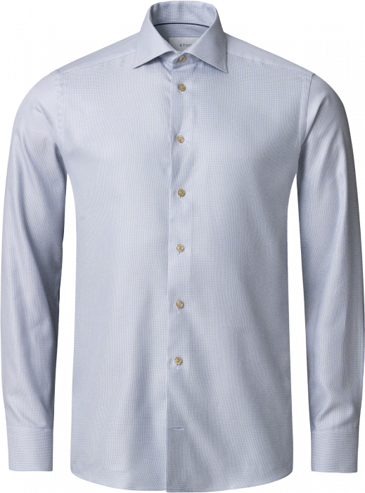 Eton - Trefarvet Semi Solid Slim Fit Skjorte - Lysebl&aring;