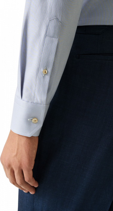 Eton - Trefarvet Semi Solid Slim Fit Skjorte - Lysebl&aring;