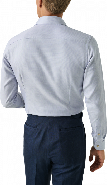 Eton - Trefarvet Semi Solid Slim Fit Skjorte - Lysebl&aring;