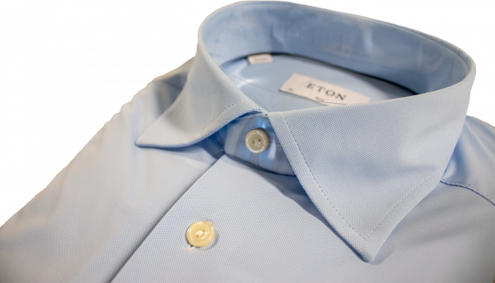 Eton - Four-Way Stretch Business Skjorte Lysebl&aring;, Slim - Lysebl&aring; & hvid