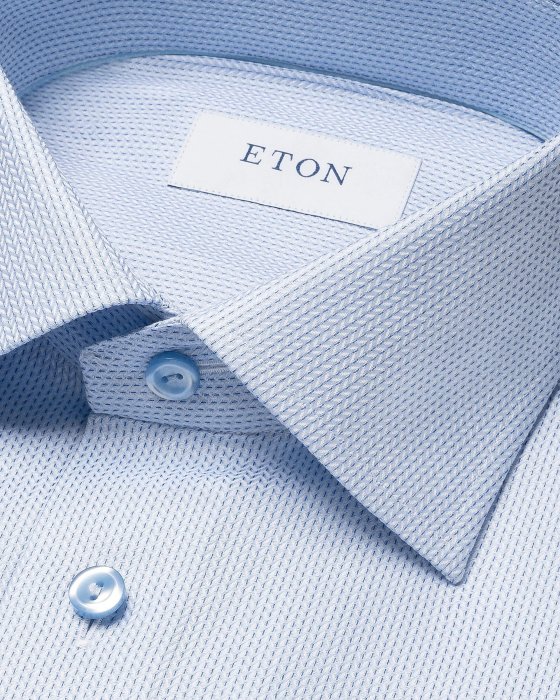 Eton - Lysebl&aring; Business Twill Skjorte Contemporary Fit - Lysebl&aring;