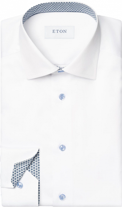 Eton - Hvid Business Skjorte Med M&oslash;nster Detaljer - Contemporary fit - Hvid