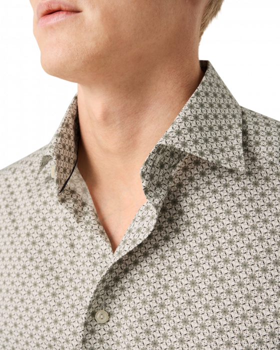 Eton - Beige Business Skjorte Med M&oslash;nster - Beige