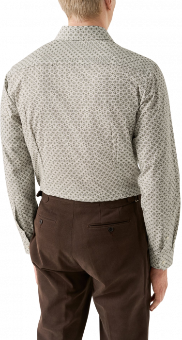 Eton - Beige Business Skjorte Med M&oslash;nster - Beige