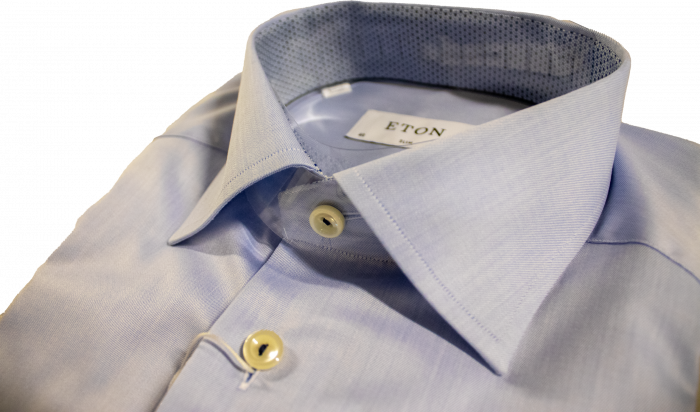 Eton - Lysebl&aring; Businessskjorte Med Detaljer Slim-Fit - Himmelbl&aring; & bl&aring;