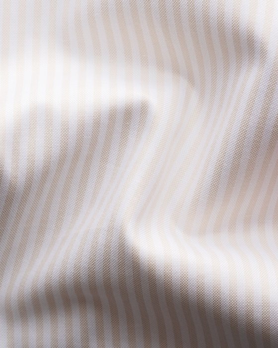 Eton - Beige Bengal Stribet Oxford Skjorte Contemporary - Beige