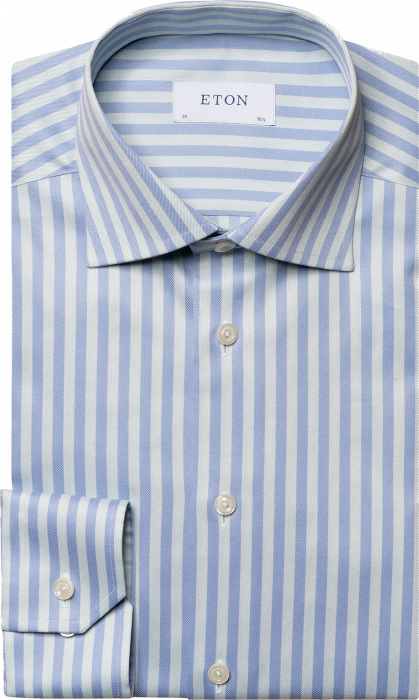 Eton - Bengal Stribet Business Skjorte, Slim Fit - Blå