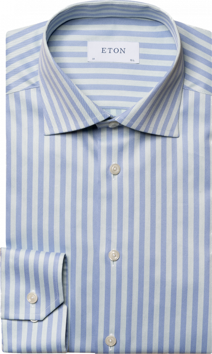 Eton - Bengal Stribet Business Skjorte, Contemporary Fit - Blå