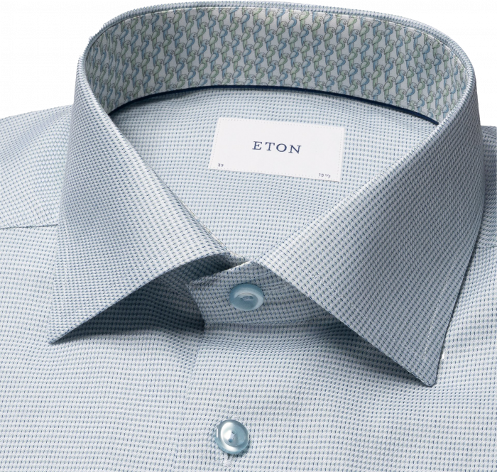 Eton - Lysegr&oslash;n Business Skjorte Dobby Effekt - Light Green