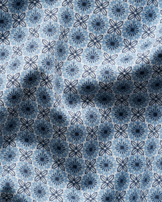 Eton - Herreskjorte Med Mikro-Blomsterprint Slim Fit - Bl&aring;