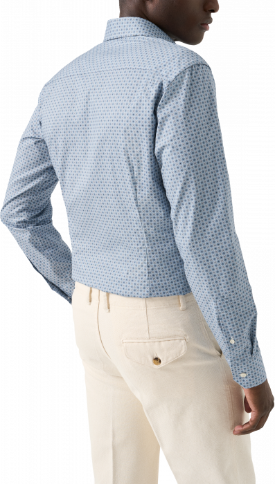 Eton - Herreskjorte Med Mikro-Blomsterprint Slim Fit - Bl&aring;