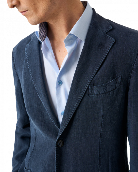 Eton - Lysebl&aring; Geometrisk Effekt Skjorte Slim Fit - Lysebl&aring;