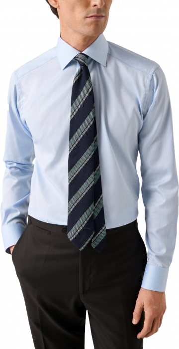 Eton - Lysebl&aring; Geometrisk Effekt Skjorte Slim Fit - Lysebl&aring;