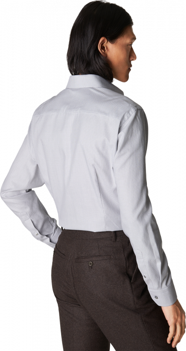 Eton - Gr&aring; Brokade Business Skjorte, Slim Fit - Gr&aring;