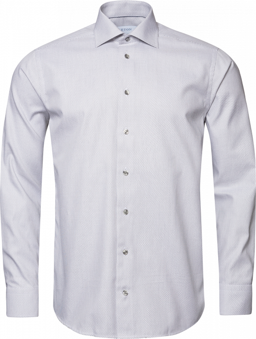 Eton - Gr&aring; Brokade Business Skjorte, Slim Fit - Gr&aring;