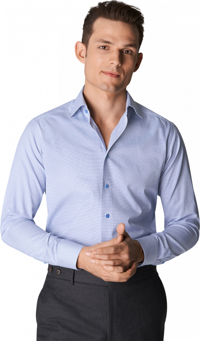 Eton - Royal Dobby Business Skjorte, Slim Fit - Himmelbl&aring;