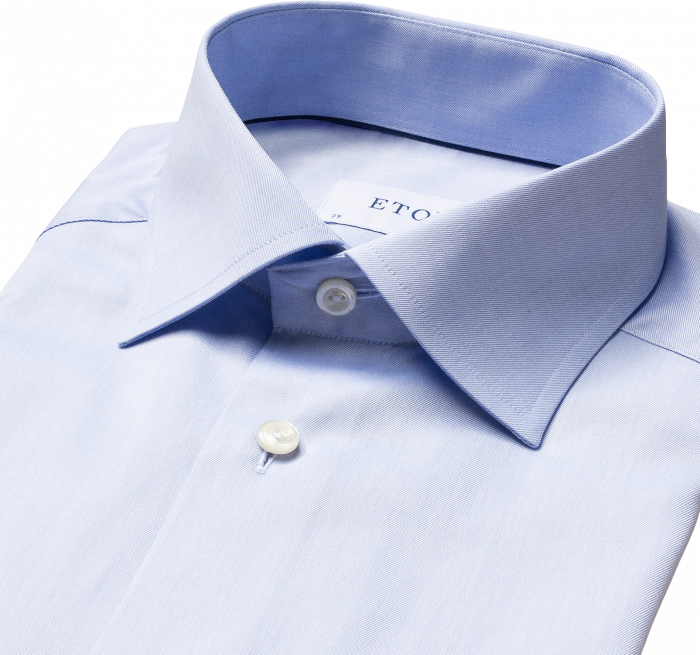 Eton - Signature Twill, Contemporary Fit, Cut Away - Himmelbl&aring;