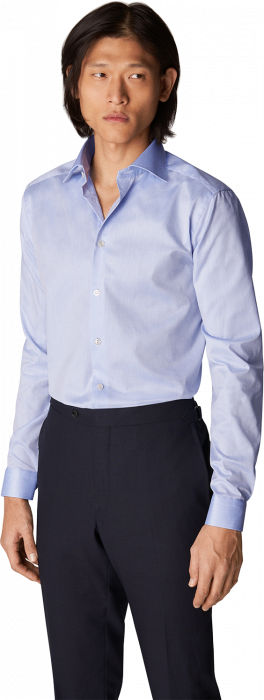 Eton - Slim Fit, Cut Away, Single Cuff, Xls - Himmelbl&aring;