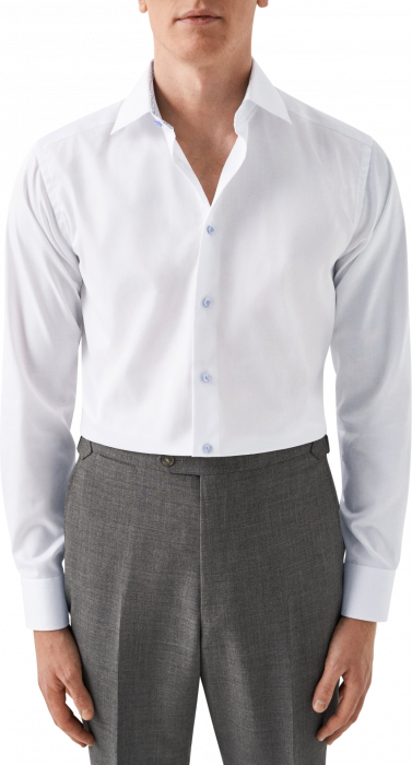 Eton - Hvid Business Skjorte Med M&oslash;nsterdetaljer Slim - Hvid