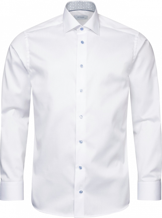 Eton - Hvid Business Skjorte Med M&oslash;nsterdetaljer Slim - Hvid