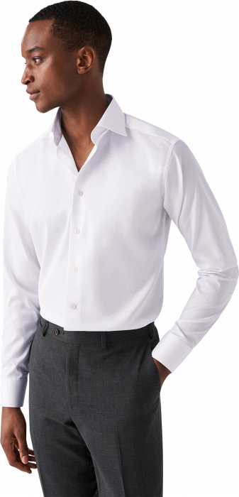 Eton - Signature Twill, Contemporary Fit, Cut Away - Hvid