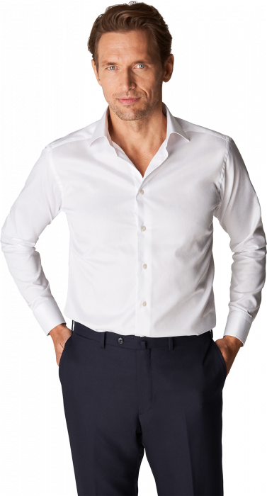 Eton - Signature Twill, Slim Fit, Cut Away - Hvid
