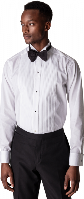 Eton - Hvid Pliss&eacute; Smoking Skjorte, Slim Fit - Hvid