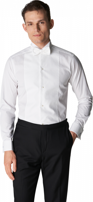 Eton - Hvid Pique White Tie Skjorte, Slim Fit - Hvid