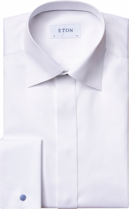 Eton - Aftenskjorte, Moderate Cut Away, French Cuff - Hvid