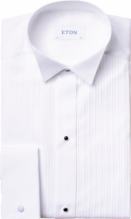 Eton - Hvid Plissé Smoking Skjorte, Slim Fit - Hvid