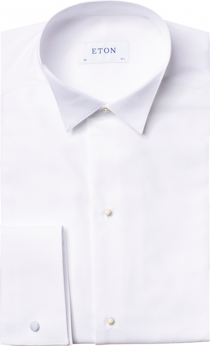 Eton - Hvid Pique White Tie Skjorte, Contemporary Fit - Hvid