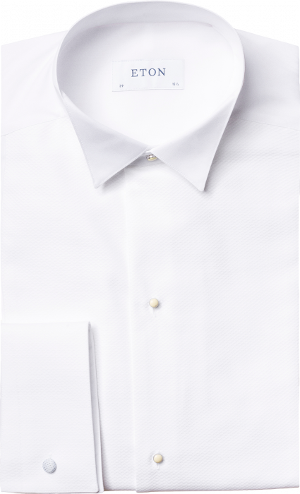 Eton - Hvid Pique White Tie Skjorte, Slim Fit - Hvid