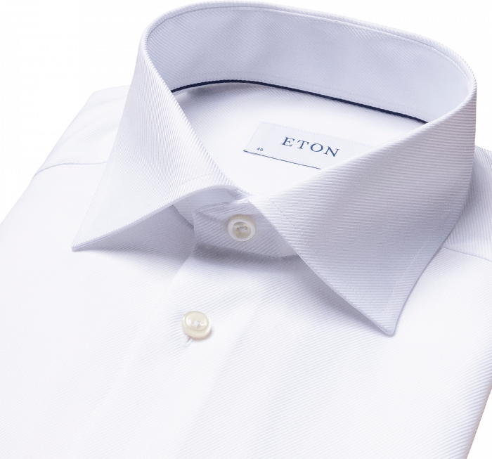 Eton - Textured Twill Herreskjorte Contemporary Fit - Hvid